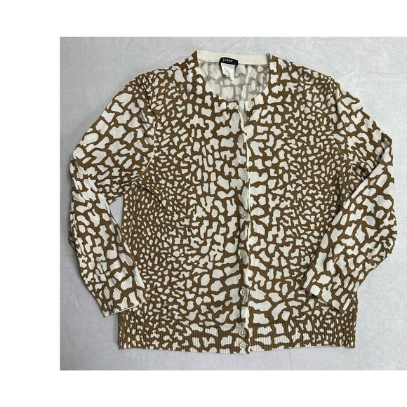 J. Crew Giraffe Print Cardigan Size Small - Picture 2 of 4
